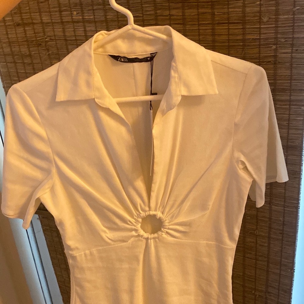 SHORT DRESS WITH METAL RING DETAIL - Picture 7 of 7